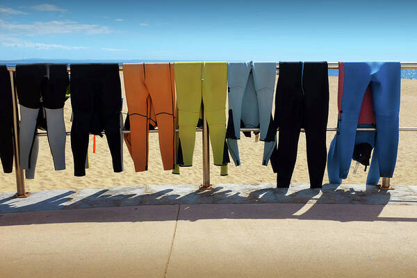 Adventure Art Print featuring the photograph Drying Wet Suits by Carlos Caetano