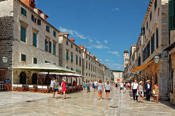 Placa Art Print featuring the photograph Dubrovnik Main Street by Sally Weigand