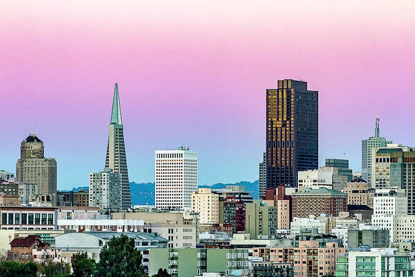 Dusk Art Print featuring the photograph Dusk in San Francisco by Bill Gallagher