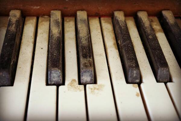 Piano Art Print featuring the photograph Dusty Keys by Kathy Barney