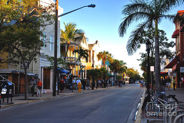 Key West Art Print featuring the photograph Duval Street in Key West by Susanne Van Hulst