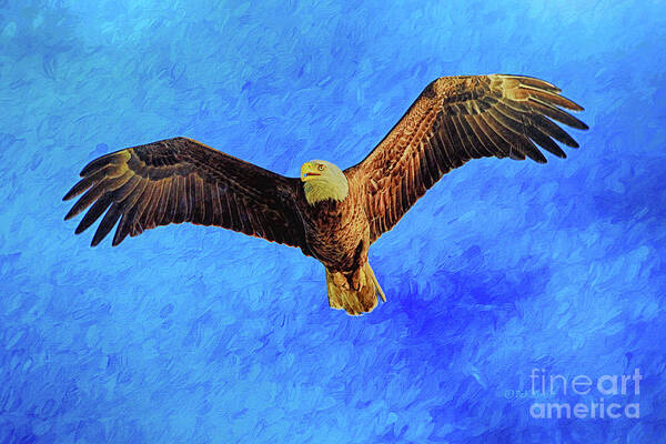 Eagle Art Print featuring the painting Eagle Strength and Spirit by Deborah Benoit