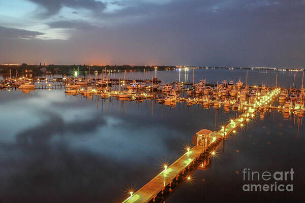 Marina Art Print featuring the photograph Early Morning Marina by Tom Claud