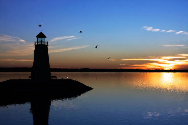 East Warf Lighthouse Art Print featuring the photograph East Warf Sunset by Lana Trussell