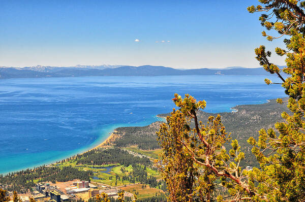 Lake Tahoe Art Print featuring the photograph Edgewood Golf Course and Lake Tahoe - South Lake Tahoe - California by Bruce Friedman