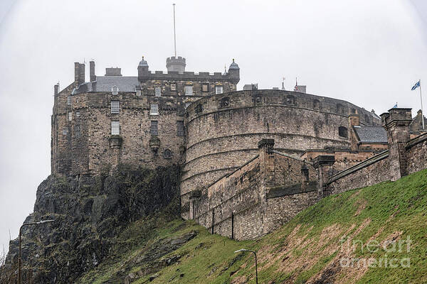 Dreek Art Print featuring the photograph Edinburgh Castle in the Misty Rain by Antony McAulay