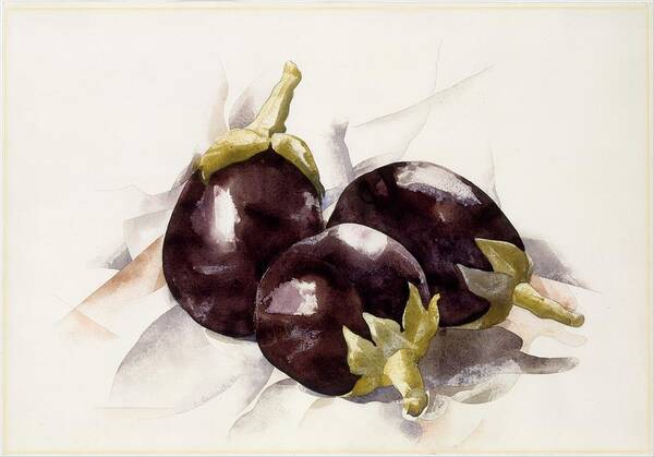 Food Art Print featuring the painting Eggplants. ,Charles Demuth by Charles Demuth