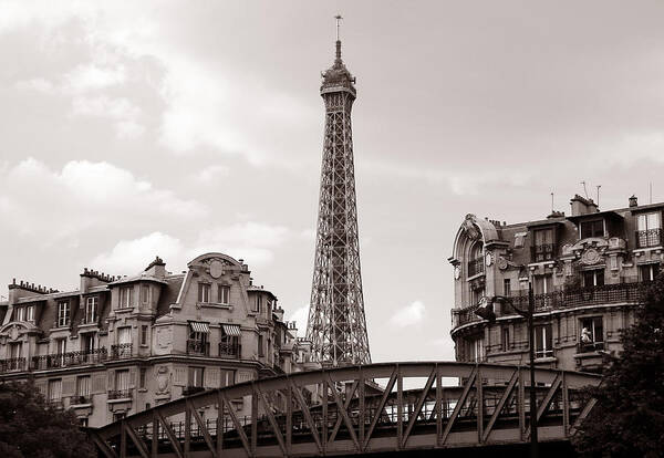 Eiffel Art Print featuring the photograph Eiffel Tower Black and White 3 by Andrew Fare