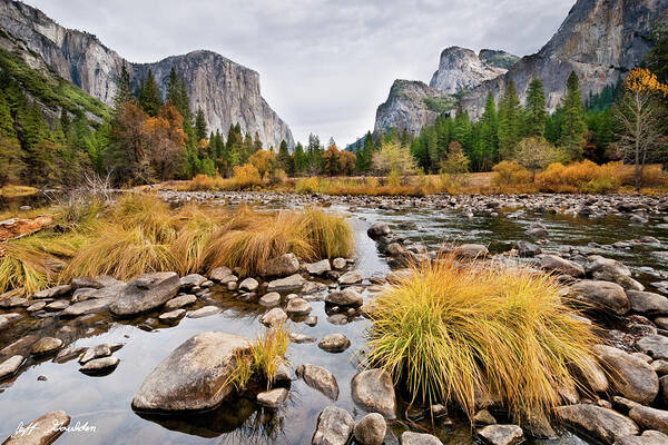 Autumn Art Print featuring the photograph El Capitan and the Merced River in the Fall by Jeff Goulden