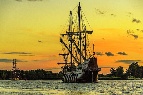 Tall Ship Art Print featuring the photograph El Galeon Andalucia 4 by Tom Clark
