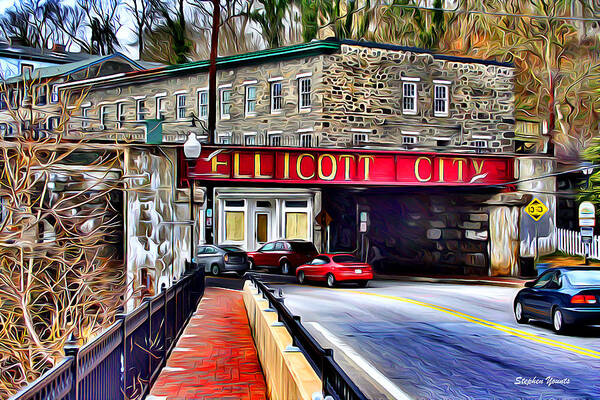 Ellicott Art Print featuring the digital art Ellicott City by Stephen Younts