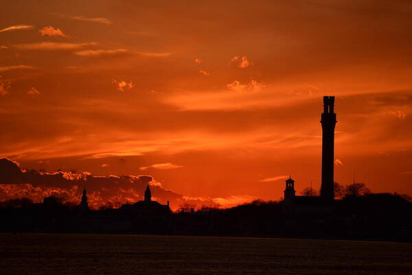 Provincetown Art Print featuring the photograph Evening Fire by Ellen Koplow