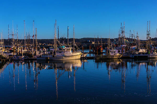 Newport Harbor Art Print featuring the photograph Evening Harbor by Garry Gay