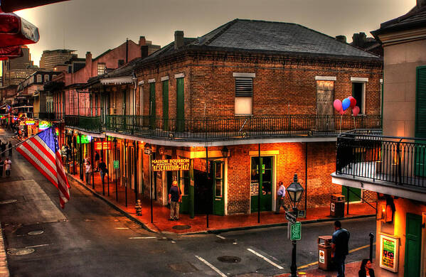 New Orleans Art Print featuring the photograph Evening on Bourbon by Greg and Chrystal Mimbs