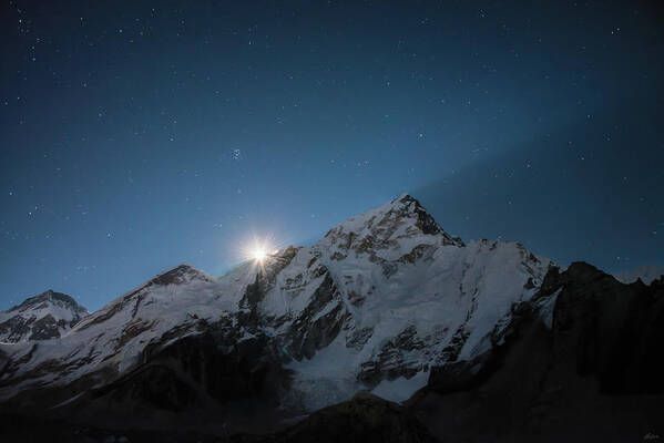 Nepal Art Print featuring the photograph Everest Supermoon by Owen Weber