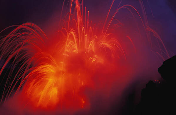 Active Art Print featuring the photograph Exploding Lava by Greg Vaughn - Printscapes