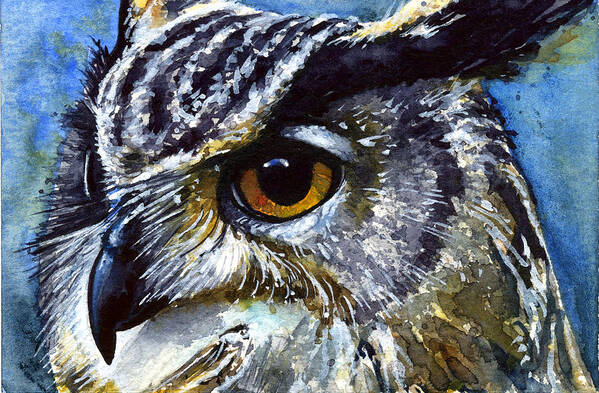 Owls Art Print featuring the painting Eyes of Owls No.25 by John D Benson