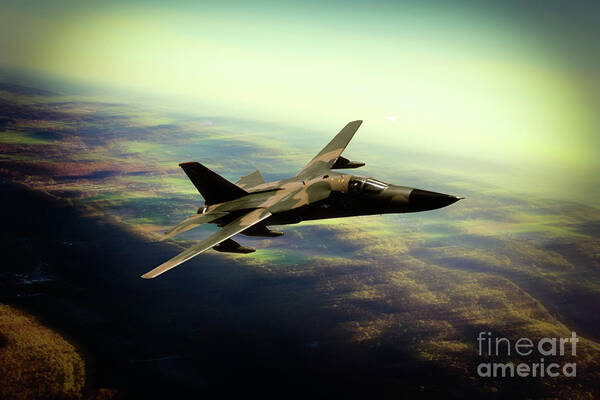 General Dynamics F111 Art Print featuring the digital art F-111 Aarvark by Airpower Art