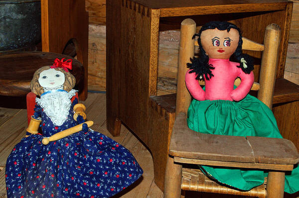 Old Fabric Dolls Art Print featuring the photograph Fabric Dolls by Tikvah's Hope