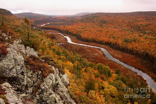 Porquipine Mountains Art Print featuring the photograph Fall Colors - Lake of the Clouds by Angie Schutt