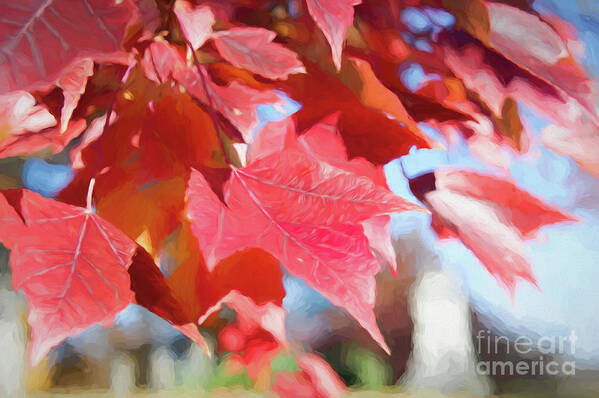 Leaf Art Print featuring the digital art Fall Colors Oil by Ed Taylor