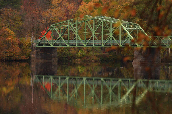 Fall Art Print featuring the photograph Fall Rocks Village Bridge by Nancy Landry