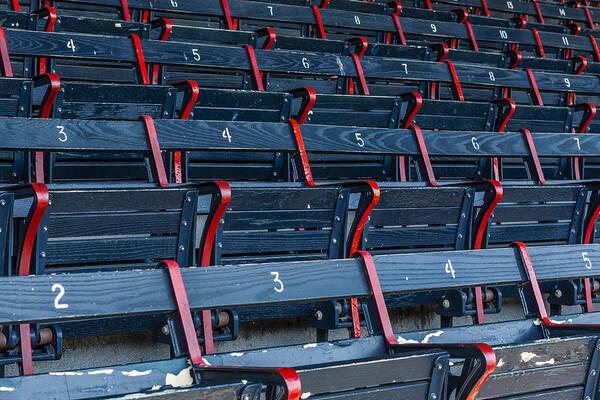 Boston Red Sox Art Print featuring the photograph Fenway Park Blue Bleachers by Susan Candelario