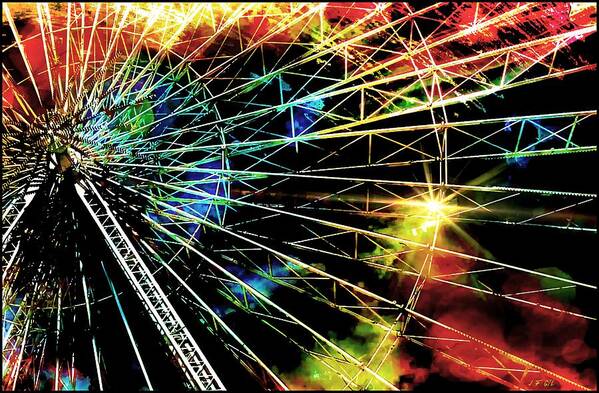 Grand Roue Art Print featuring the photograph Ferris Wheel, Grand Roue by Jean Francois Gil