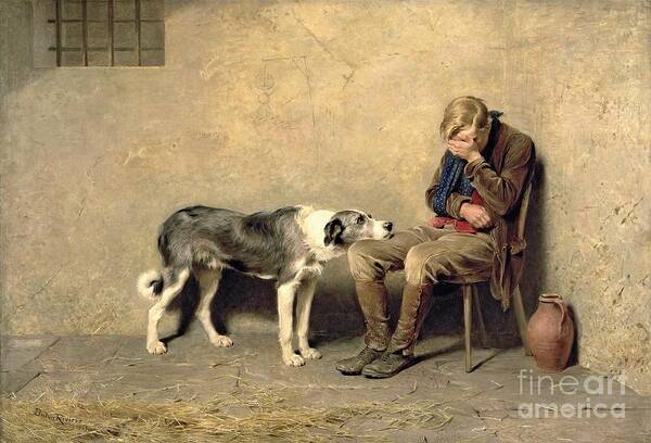 Fidelity Art Print featuring the painting Fidelity by Briton Riviere