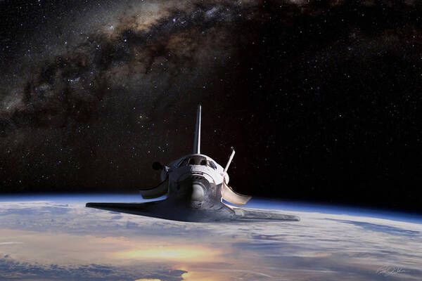 Space Shuttle Art Print featuring the digital art Final Frontier by Peter Chilelli