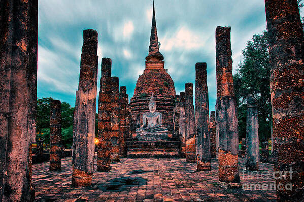 Sukhothai Art Print featuring the photograph Finding Happiness in Sukhothai, Thailand by Sam Antonio
