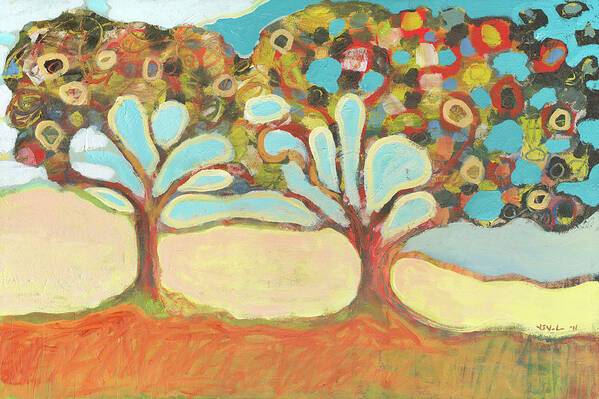 Tree Art Print featuring the painting Finding Strength Together by Jennifer Lommers