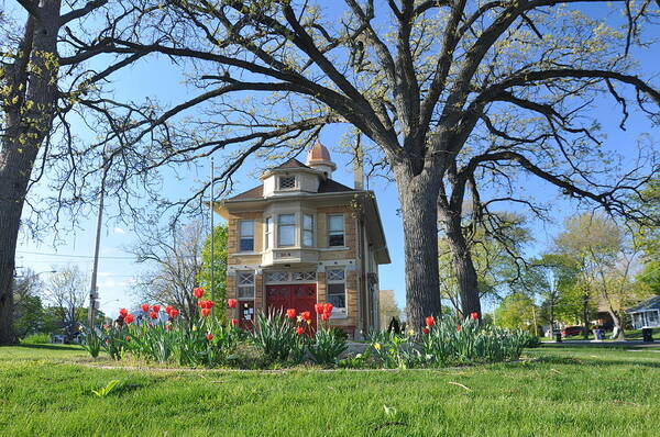 Architecture Art Print featuring the photograph Fire House in the Park by Daniel Ness