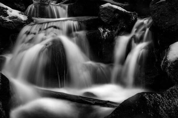 Waterfall Art Print featuring the photograph first crystals on the Bodefall, Harz by Andreas Levi