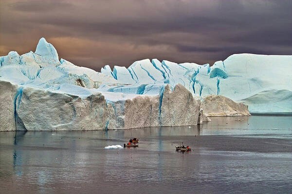 Greenland Art Print featuring the photograph Fishing Among Giants by Robert Lacy