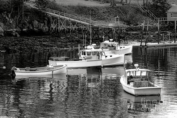 Maine Art Print featuring the photograph Fishing Boats in Maine Port by Olivier Le Queinec