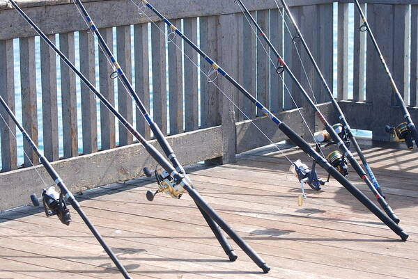 Pier Art Print featuring the photograph Fishing Rods by Rob Hans