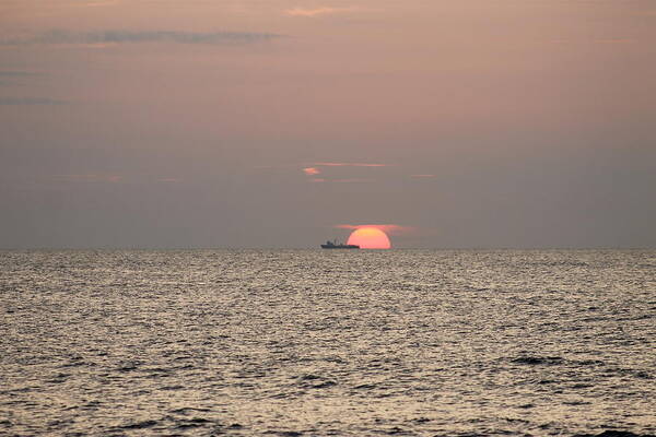 Fishing Art Print featuring the photograph Fishing Trawler Sunrise by Robert Banach