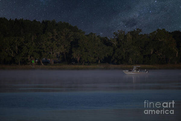 Wando River Art Print featuring the photograph Fishing under the Stars by Dale Powell
