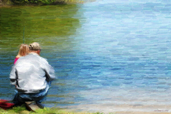Fishing With Grandpa Prints Art Print featuring the photograph Fishing with Grandpa by Lila Fisher-Wenzel