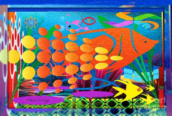 Fish Art Print featuring the mixed media FishTank by Gena Livings