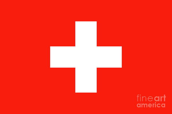 Switzerland Art Print featuring the digital art Swiss Flag of Switzerland by Sterling Gold