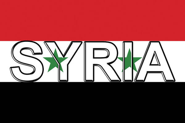 Arab Art Print featuring the digital art Flag of Syria by Roy Pedersen
