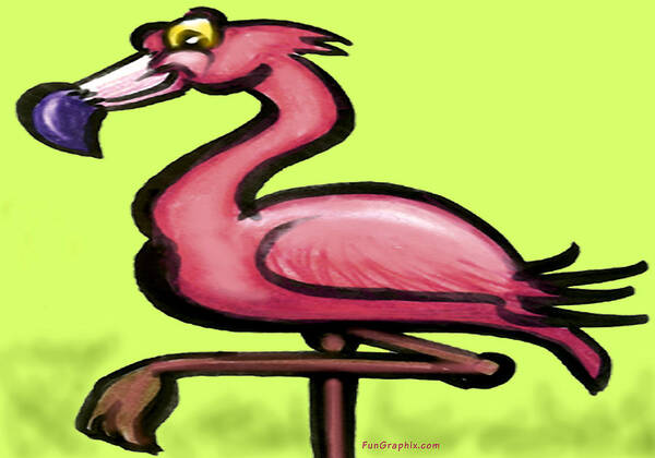 Flamingo Art Print featuring the painting Flamingo by Kevin Middleton