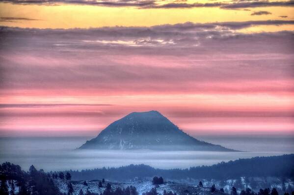 Bear_butte Art Print featuring the photograph Floating Mountain by Fiskr Larsen