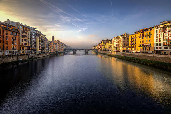 Italy Art Print featuring the photograph Florence Italy bridge by Al Hurley