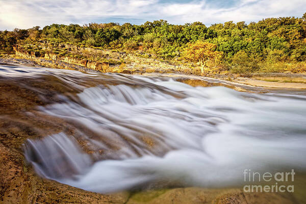 Pedernales Art Print featuring the photograph Flowing Waters of the Pedernales River at Pedernales Falls State Park - Texas Hill Country by Silvio Ligutti