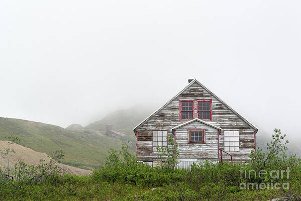 Red Art Print featuring the photograph Foggy and abandoned by Paul Quinn