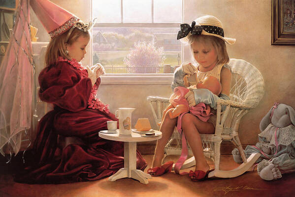Girls Art Print featuring the painting Formal Luncheon by Greg Olsen