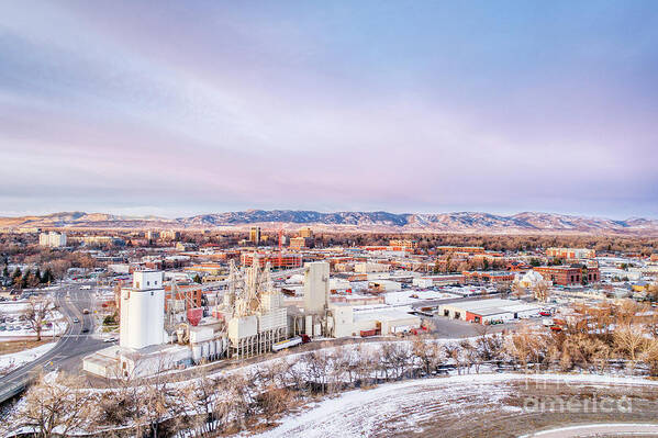 Colorado Art Print featuring the photograph Fort Collins aeiral cityscape by Marek Uliasz